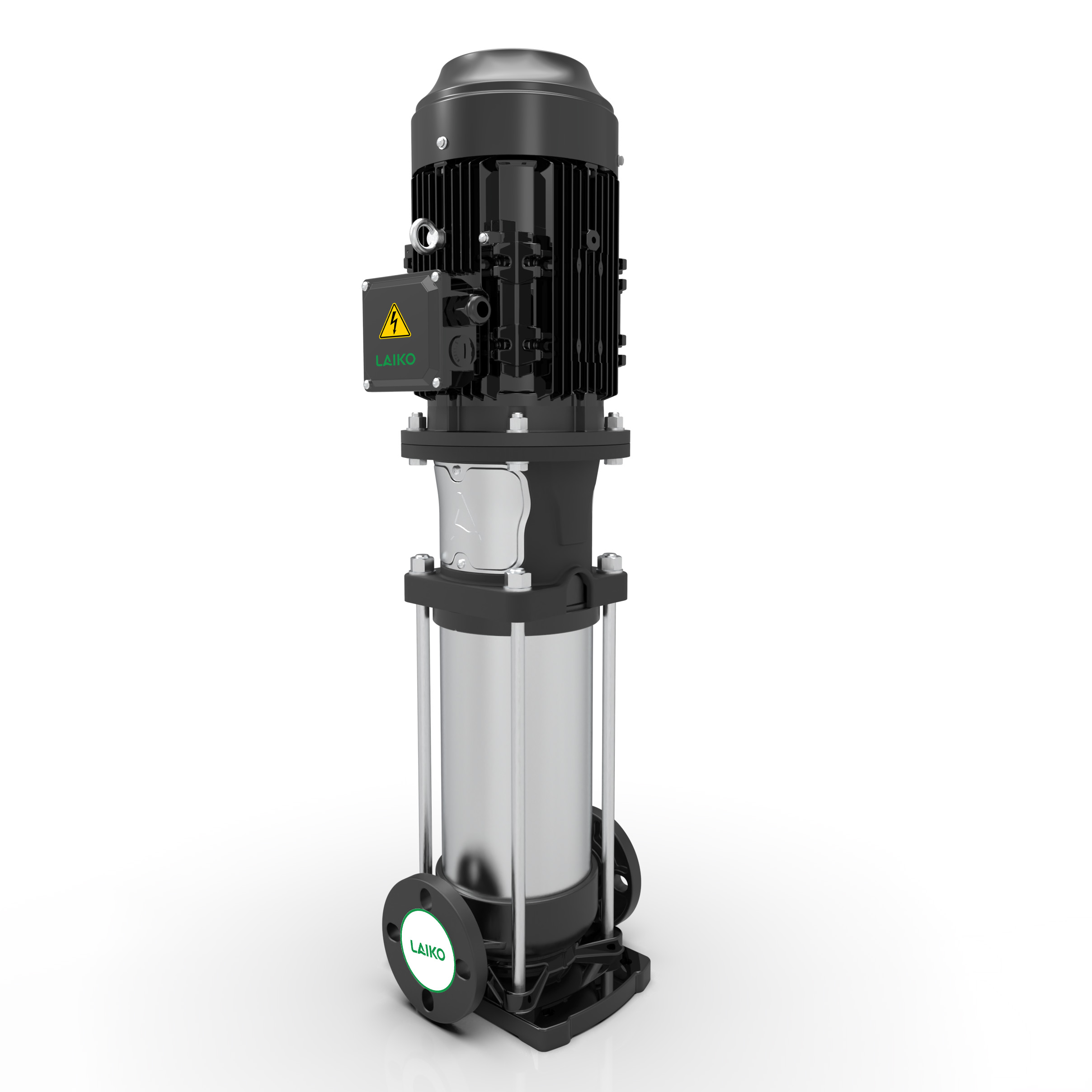 High-pressure vertical multistage pump installation in an industrial facility