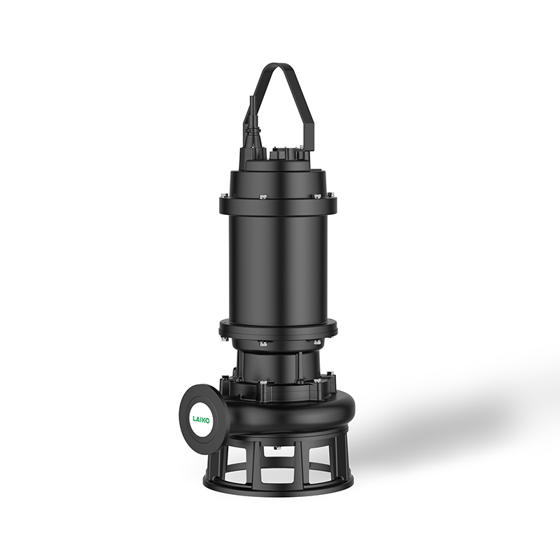 A high-performance submersible sewage pump in a wet well environment.